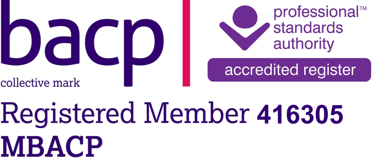 BACP membership BACP logo with "Registered Member" and membership number.